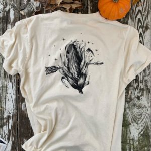 Midwest Corn T-shirt that is white with black design.
