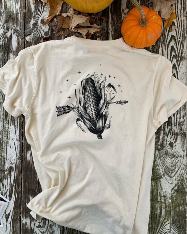 Midwest Corn T-shirt that is white with black design.